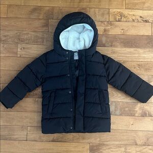 Primary Kids Parka Puffer Coat, Black, Size 3